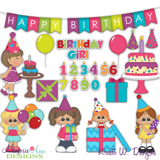 Birthday Girl SVG Cutting Files + Clipart - Click Image to Close